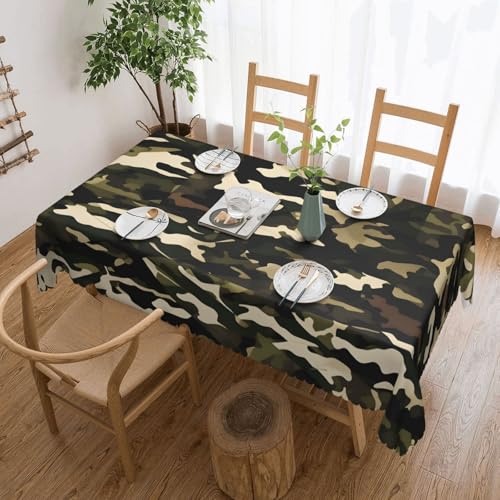 MGGAklp Rechteckige Tischdecke mit Camouflage-Muster, waschbar, für Esszimmer, Party, drinnen und draußen von MGGAklp