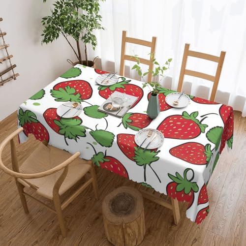 MGGAklp Rechteckige Tischdecke mit Erdbeermuster, waschbar, für Esszimmer, Party, drinnen und draußen von MGGAklp