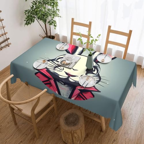 MGGAklp Rechteckige Tischdecke mit Hasen-Motiv, waschbar, für Esszimmer, Party, drinnen und draußen von MGGAklp