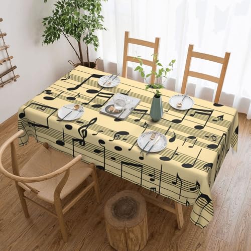 MGGAklp Rechteckige Tischdecke mit Musiknoten-Druck, waschbar, Tischdecke für Esszimmer, Party, drinnen und draußen von MGGAklp