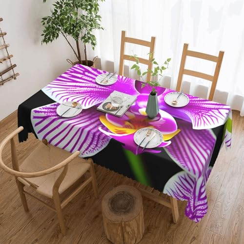 MGGAklp Rechteckige Tischdecke mit Orchideen-Blumendruck, waschbar, Tischdecke für Esszimmer, Party, drinnen und draußen MGGAklp Rechteckige Tischdecke mit Orchideen-Blumendruck, waschbar, Tischdecke für Esszimmer, Party, drinnen und draußen von MGGAklp