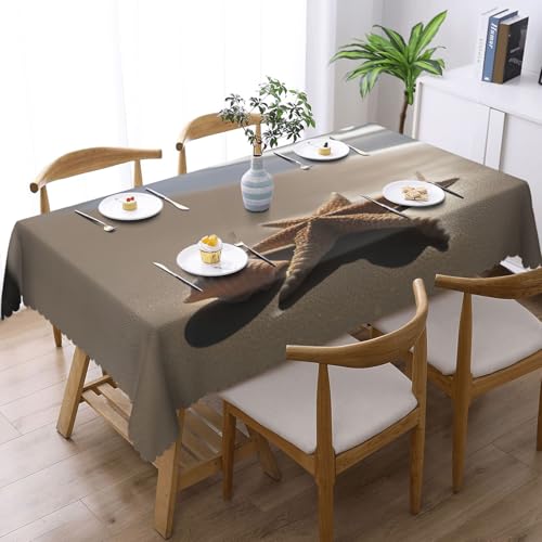 MGGAklp Rechteckige Tischdecke mit Seestern-Muschel-Motiv, waschbar, für Esszimmer, Party, drinnen und draußen MGGAklp Rechteckige Tischdecke mit Seestern-Muschel-Motiv, waschbar, für Esszimmer, Party, drinnen und draußen von MGGAklp