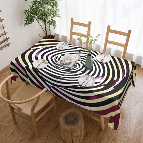 MGGAklp Rechteckige Tischdecke mit Spiralmuster, optische Täuschung, waschbar, für Esszimmer, Party, drinnen und draußen MGGAklp Rechteckige Tischdecke mit Spiralmuster, optische Täuschung, waschbar, für Esszimmer, Party, drinnen und draußen von MGGAklp