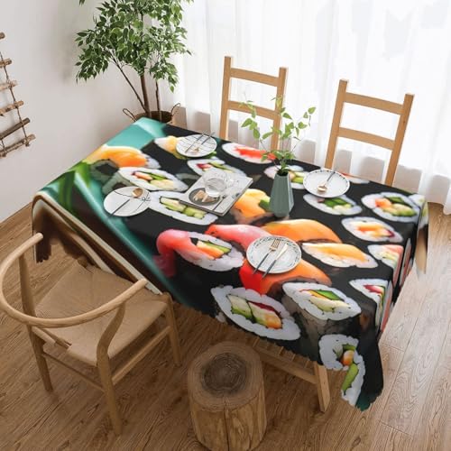 MGGAklp Rechteckige Tischdecke mit Sushi-Druck, waschbar, für Esszimmer, Party, drinnen und draußen MGGAklp Rechteckige Tischdecke mit Sushi-Druck, waschbar, für Esszimmer, Party, drinnen und draußen von MGGAklp