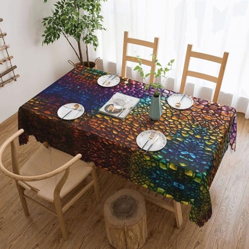 MGGAklp Rechteckige Tischdecke mit klassischem Schlangenhaut-Druck, waschbar, für Esszimmer, Party, drinnen und draußen MGGAklp Rechteckige Tischdecke mit klassischem Schlangenhaut-Druck, waschbar, für Esszimmer, Party, drinnen und draußen von MGGAklp