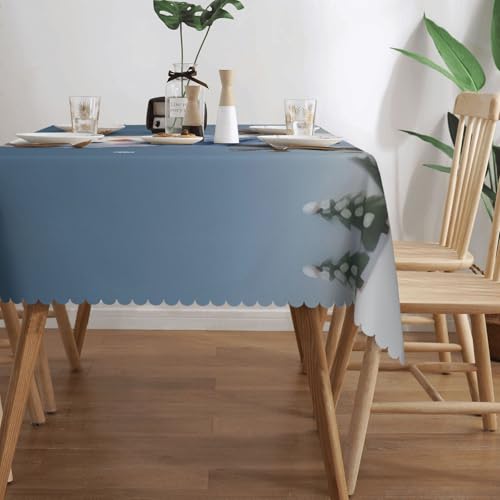 MGGAklp Rechteckige Tischdecke mit niedlichem Schneemann-Druck, waschbar, für Esszimmer, Party, drinnen und draußen von MGGAklp