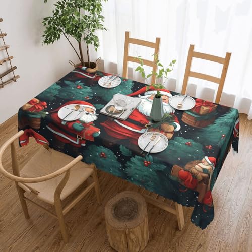 MGGAklp Rechteckige Tischdecke mit niedlichem Weihnachtsmann-Druck, waschbar, für Esszimmer, Party, drinnen und draußen MGGAklp Rechteckige Tischdecke mit niedlichem Weihnachtsmann-Druck, waschbar, für Esszimmer, Party, drinnen und draußen von MGGAklp