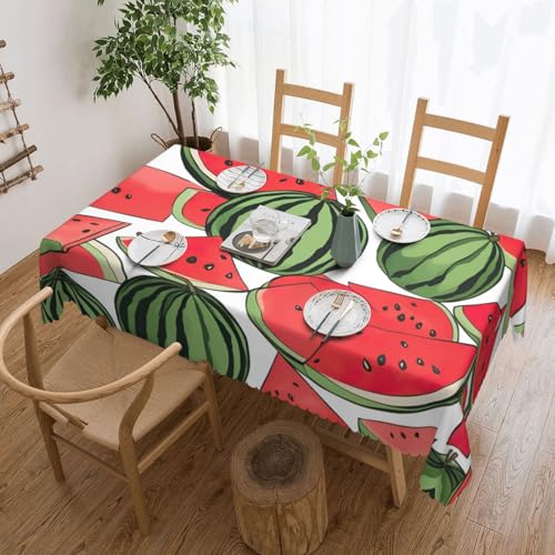 MGGAklp Rechteckige Tischdecke mit rotem Wassermelonen-Druck, waschbar, Tischdecke für Esszimmer, Party, drinnen und draußen von MGGAklp