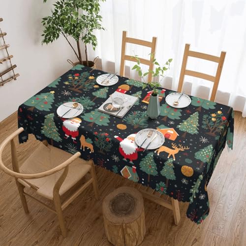 MGGAklp Rechteckige Tischdecke mit weihnachtlichem Hirsch-Motiv, waschbar, für Esszimmer, Party, drinnen und draußen von MGGAklp