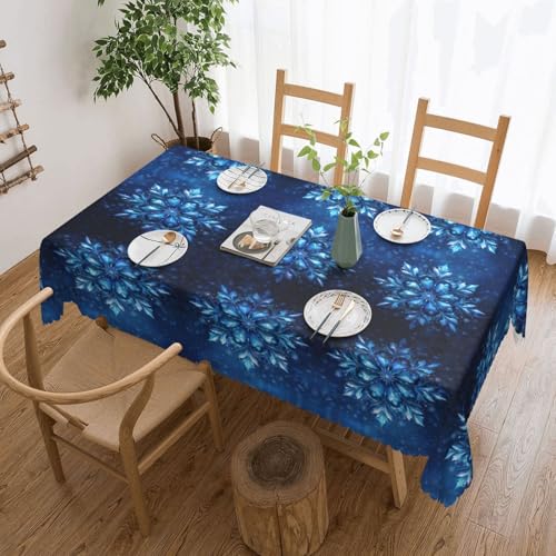 MGGAklp Rechteckige Tischdecke mit weihnachtlichem Schneeflocken-Druck, waschbar, für Esszimmer, Party, drinnen und draußen von MGGAklp