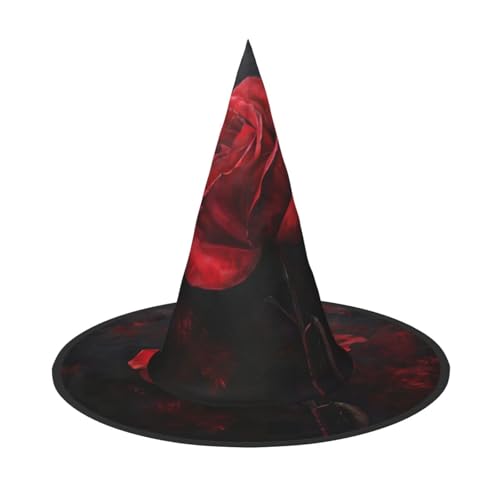 MGGAklp Rote Rose Print Party Hut Halloween Karneval Hexen Hüte für Mottopartys Urlaub Dekor MGGAklp Rote Rose Print Party Hut Halloween Karneval Hexen Hüte für Mottopartys Urlaub Dekor von MGGAklp