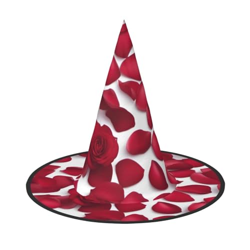 MGGAklp Rote Rosenblätter Druck Party Hut Halloween Karneval Hexen Hüte für Mottopartys Urlaub Dekor MGGAklp Rote Rosenblätter Druck Party Hut Halloween Karneval Hexen Hüte für Mottopartys Urlaub Dekor von MGGAklp