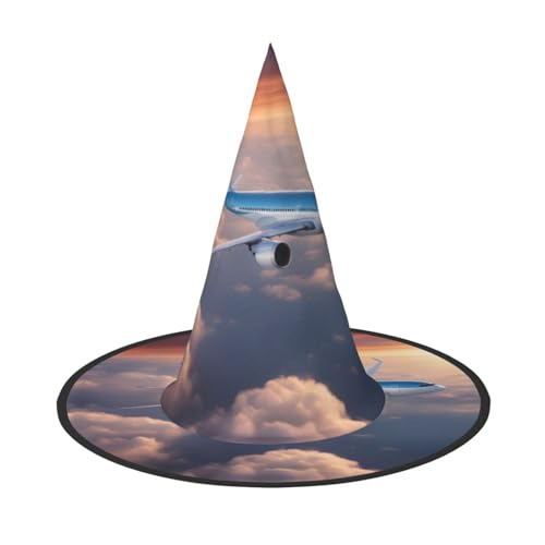MGGAklp Schöner Himmel Flugzeug Druck Party Hut Halloween Karneval Hexen Hüte für Mottopartys Urlaub Dekor von MGGAklp