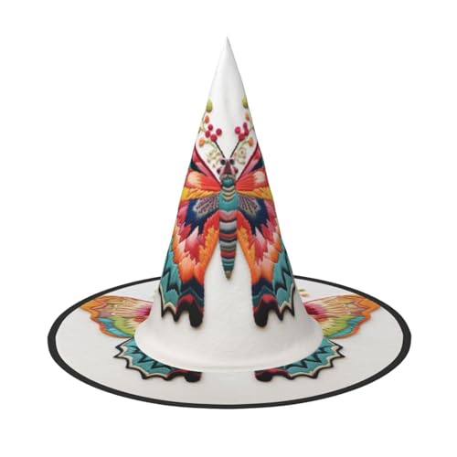 MGGAklp Stickerei, bunter Schmetterlings-Druck, Partyhut, Halloween, Karneval, Hexenhüte für Mottopartys, Urlaubsdekoration MGGAklp Stickerei, bunter Schmetterlings-Druck, Partyhut, Halloween, Karneval, Hexenhüte für Mottopartys, Urlaubsdekoration von MGGAklp