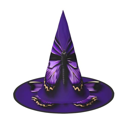 MGGAklp Süßer lila Schmetterlings-Druck, Partyhut, Halloween, Karneval, Hexenhüte für Mottopartys, Urlaubsdekoration MGGAklp Süßer lila Schmetterlings-Druck, Partyhut, Halloween, Karneval, Hexenhüte für Mottopartys, Urlaubsdekoration von MGGAklp