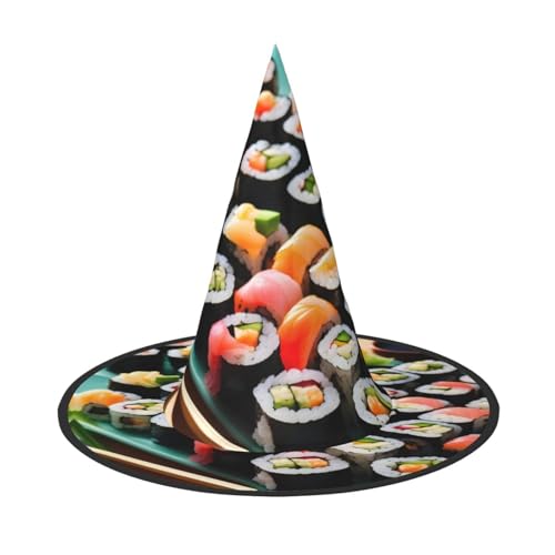 MGGAklp Sushi-Druck Partyhut Halloween Karneval Hexen Hüte für Mottopartys Urlaub Dekor MGGAklp Sushi-Druck Partyhut Halloween Karneval Hexen Hüte für Mottopartys Urlaub Dekor von MGGAklp