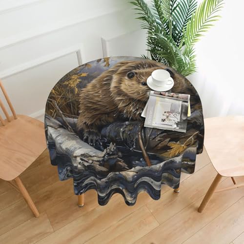 MGGAklp Tischdecke mit Biber-Motiv, waschbar, wiederverwendbar, für Zuhause, Urlaub, Party-Dekoration MGGAklp Tischdecke mit Biber-Motiv, waschbar, wiederverwendbar, für Zuhause, Urlaub, Party-Dekoration von MGGAklp