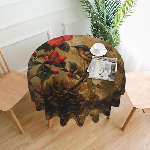 MGGAklp Tischdecke mit Blumen- und Vogel-Kunstdruck, waschbar, wiederverwendbar, für Zuhause, Urlaub, Party-Dekoration MGGAklp Tischdecke mit Blumen- und Vogel-Kunstdruck, waschbar, wiederverwendbar, für Zuhause, Urlaub, Party-Dekoration von MGGAklp