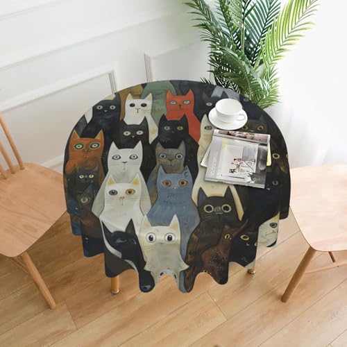 MGGAklp Tischdecke mit Katzendruck, waschbar, wiederverwendbar, für Zuhause, Urlaub, Party-Dekoration MGGAklp Tischdecke mit Katzendruck, waschbar, wiederverwendbar, für Zuhause, Urlaub, Party-Dekoration von MGGAklp