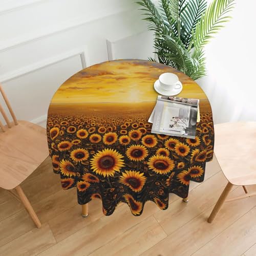 MGGAklp Tischdecke mit Sonnenblumenfeld, Sonnenuntergang, Blumenmeer, waschbar, wiederverwendbar, für Zuhause, Urlaub, Party-Dekoration MGGAklp Tischdecke mit Sonnenblumenfeld, Sonnenuntergang, Blumenmeer, waschbar, wiederverwendbar, für Zuhause, Urlaub, Party-Dekoration von MGGAklp