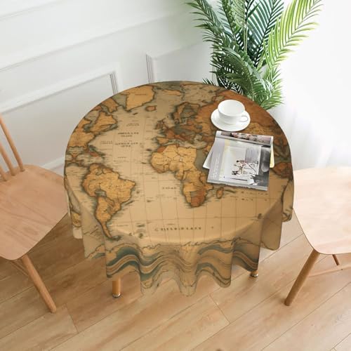 MGGAklp Tischdecke mit Weltkarten-Druck, waschbar, wiederverwendbar, für Zuhause, Urlaub, Party-Dekoration von MGGAklp