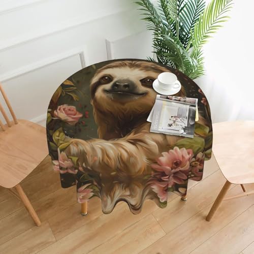 MGGAklp Tischdecke mit niedlichem Faultier-Druck, waschbar, wiederverwendbar, für Zuhause, Urlaub, Party-Dekoration MGGAklp Tischdecke mit niedlichem Faultier-Druck, waschbar, wiederverwendbar, für Zuhause, Urlaub, Party-Dekoration von MGGAklp