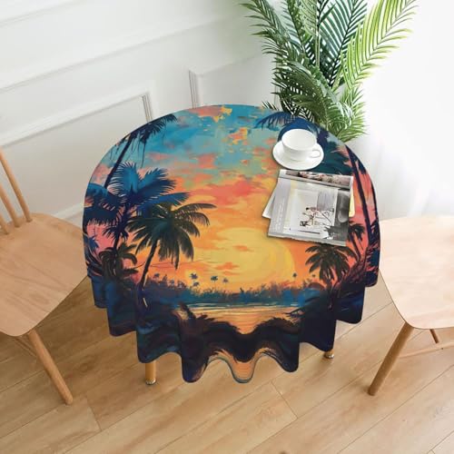 MGGAklp Tischdecke mit tropischem Sonnenuntergang, waschbar, wiederverwendbar, für Zuhause, Urlaub, Party-Dekoration MGGAklp Tischdecke mit tropischem Sonnenuntergang, waschbar, wiederverwendbar, für Zuhause, Urlaub, Party-Dekoration von MGGAklp