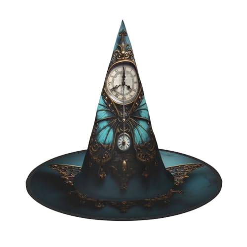 MGGAklp Uhr Schmetterling Druck Party Hut Halloween Karneval Hexen Hüte für Mottopartys Urlaub Dekor MGGAklp Uhr Schmetterling Druck Party Hut Halloween Karneval Hexen Hüte für Mottopartys Urlaub Dekor von MGGAklp