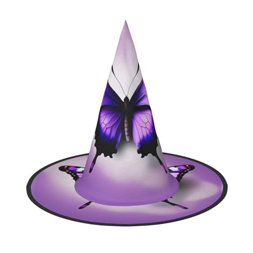 MGGAklp Violetter Schmetterlings-Druck, Partyhut, Halloween, Karneval, Hexenhüte für Mottopartys, Urlaubsdekoration MGGAklp Violetter Schmetterlings-Druck, Partyhut, Halloween, Karneval, Hexenhüte für Mottopartys, Urlaubsdekoration von MGGAklp