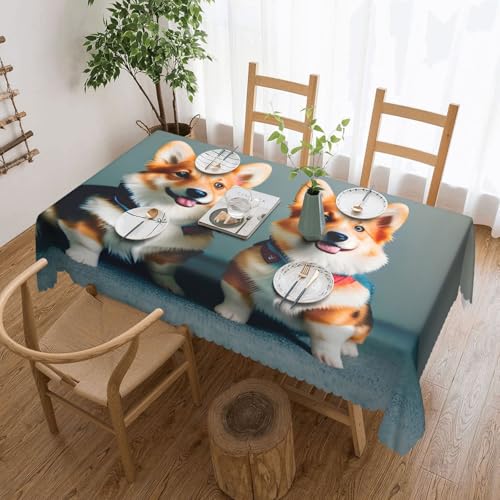 MGGAklp Wearing Clothes Rechteckige Tischdecke mit niedlichem Corgi-Hunde-Aufdruck, waschbar, Tischdecke für Esszimmer, Party, drinnen und draußen MGGAklp Wearing Clothes Rechteckige Tischdecke mit niedlichem Corgi-Hunde-Aufdruck, waschbar, Tischdecke für Esszimmer, Party, drinnen und draußen von MGGAklp