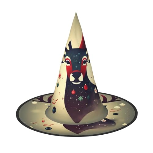 MGGAklp Weihnachtliches Hirschbild, Druck, Partyhut, Halloween, Karneval, Hexenhüte für Mottopartys, Urlaubsdekoration MGGAklp Weihnachtliches Hirschbild, Druck, Partyhut, Halloween, Karneval, Hexenhüte für Mottopartys, Urlaubsdekoration von MGGAklp