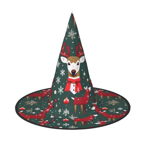 MGGAklp Weihnachtshut mit Hirschdruck, Partyhut, Halloween, Karneval, Hexenhüte für Mottopartys, Urlaubsdekoration MGGAklp Weihnachtshut mit Hirschdruck, Partyhut, Halloween, Karneval, Hexenhüte für Mottopartys, Urlaubsdekoration von MGGAklp