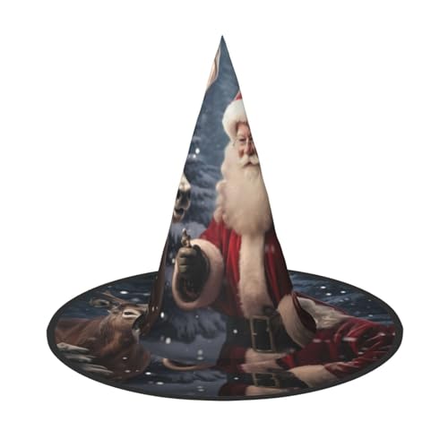 MGGAklp Weihnachtsmann-Druck, Partyhut, Halloween, Karneval, Hexenhüte für Mottopartys, Urlaubsdekoration MGGAklp Weihnachtsmann-Druck, Partyhut, Halloween, Karneval, Hexenhüte für Mottopartys, Urlaubsdekoration von MGGAklp