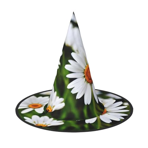 MGGAklp Weißer Gänseblümchen-Druck, Partyhut, Halloween, Karneval, Hexenhüte für Mottopartys, Urlaubsdekoration MGGAklp Weißer Gänseblümchen-Druck, Partyhut, Halloween, Karneval, Hexenhüte für Mottopartys, Urlaubsdekoration von MGGAklp