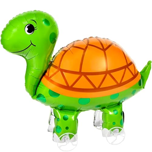 Luftballons mit Rollen, selbststehend, Dschungel, Tiger, Elefant, Zebra, Giraffe, Hase, Dinosaurier-Ballon, Wald, Safari, Zoo, Thema, Babyparty, Geburtstagsparty, Dekoration (4D-Meeresschildkröte) von MGJSRNH