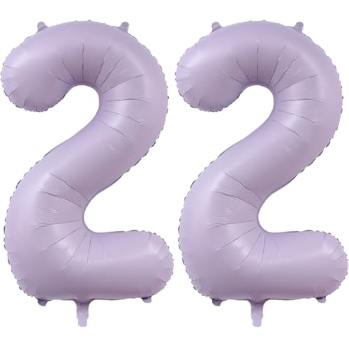 Luftballons zum 22. Geburtstag, Lavendel, Pastell, Lila, staubiges Hellviolett, 101,6 cm, Flieder, große Zahl 22, Heliumballons für Mädchen, Prinzessin, Geburtstagsparty, Dekorationen Luftballons zum 22. Geburtstag, Lavendel, Pastell, Lila, staubiges Hellviolett, 101,6 cm, Flieder, große Zahl 22, Heliumballons für Mädchen, Prinzessin, Geburtstagsparty, Dekorationen von MGJSRNH