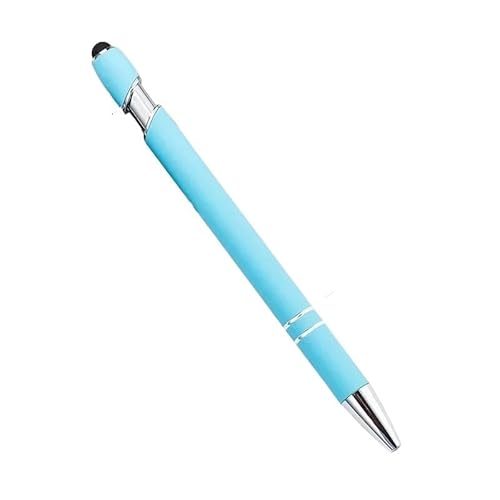 MGTCAR 20–200 Stifte Großhandel Metall Kugelschreiber Touchscreen Stift Büro Schule Werbung Stift Custom Logo Text Lasergravur (Hellblau (Silber), 200 Stück Stifte) von MGTCAR