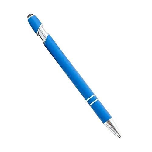 MGTCAR 20–200 Stifte Großhandel Metall Kugelschreiber Touchscreen Stift Büro Schule Werbung Stift Custom Logo Text Lasergravur (Königsblau (Silber), 200 Stück Stifte) von MGTCAR