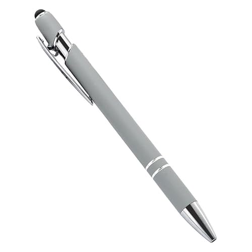 MGTCAR 20–200 Stifte Großhandel Metall Kugelschreiber Touchscreen Stift Büro Schule Werbung Stift Custom Logo Text Lasergravur (Neu Grau (Silber), 20 Stück Stifte) von MGTCAR