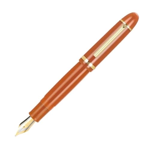 MGTCAR Acryl-Füllfederhalter, schwarze Tinte, Stift, Studenten, Schule, Schreibwaren, Geschäft, Bürobedarf, Stifte (orangefarbener Goldclip) von MGTCAR