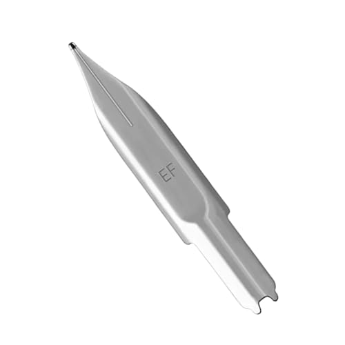 MGTCAR Füllfederhalter, Metall, silberfarben, Druckstift, Streifenmuster, EF, 0,4 mm Spitze, Schreibstift für Studenten, Geschenk, Bürobedarf (1 x Feder) von MGTCAR