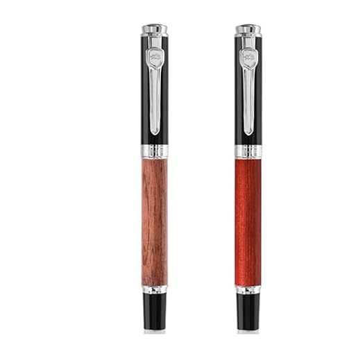 MGTCAR Füllfederhalter aus Holz, EF/F/M/gebogene Feder, Luxus-Tintenstifte, Geschäftsgeschenke, Schreiben, Büro, Schulbedarf (Walnuss, gebogen) von MGTCAR