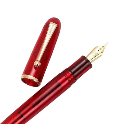 MGTCAR Füllfederhalter mit Herzschlagfedern, Schreibwaren, niedliche Schneeflocken, Punkte, bunt, transparenter Schaft, Tintenstift, Geschenk für Studenten (2 (Herzschlagfeder), F 0,5 mm von MGTCAR