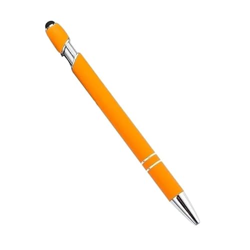 MGTCAR Metall-Kugelschreiber, Touchscreen, Büro, Schule, Werbung, individuelles Logo, Text, Lasergravur (Orange, Gelb (Silber), 20 Stück von MGTCAR