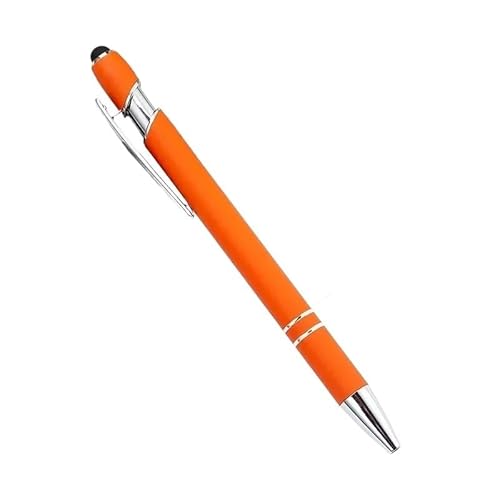 MGTCAR Metall-Kugelschreiber, Touchscreen, Büro, Schule, Werbung, individuelles Logo, Text, Lasergravur (Orange, Rot (Silber), 20 Stück von MGTCAR