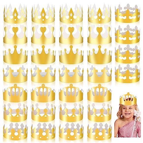 MGZTTHW Goldfarbene Papierkronen, 32 Stück Geburtstag König Kronen, Papier Prinz Prinzessin Krone Folie Party Krone Hut Kappe für Schule Klassenzimmer Baby Shower Geburtstag Party Supplies MGZTTHW Goldfarbene Papierkronen, 32 Stück Geburtstag König Kronen, Papier Prinz Prinzessin Krone Folie Party Krone Hut Kappe für Schule Klassenzimmer Baby Shower Geburtstag Party Supplies von MGZTTHW