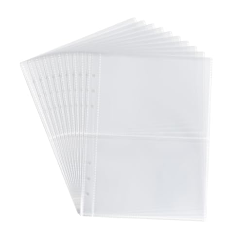 10 Blatt gelochte Fototasche für Ringe, Ordner, Alben, durchsichtig, gelocht, Dokumentenschutz, Binderhülle von MHADBKH