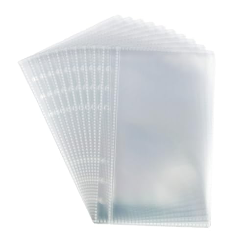 10 Blatt gelochte Fototasche für Ringe, Ordner, Alben, durchsichtig, gelocht, Dokumentenschutz, Binderhülle von MHADBKH