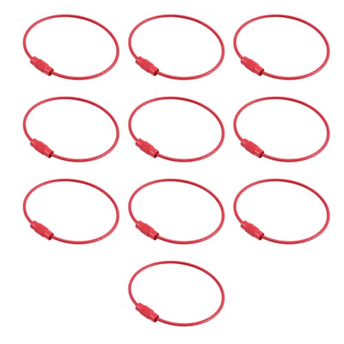 10 Stück 50 mm Metallringe bunte Schrauben-Schlüsselanhänger für Schmuckherstellung, Bastelzubehör von MHADBKH