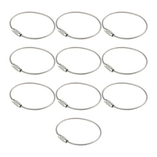 10 Stück 50 mm Metallringe bunte Schrauben-Schlüsselanhänger für Schmuckherstellung, Bastelzubehör von MHADBKH